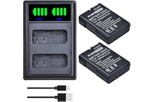 PowerTrust 2Pcs EN-EL14 EN-EL14a Battery + LED USB and type-C port Charger for Nikon D5600, D5500, D5300, D5200, D5100, D3500, D3400, D3300, D3200, D3100, Df, Coolpix P7800, P7700, P7200, P7100, P7000