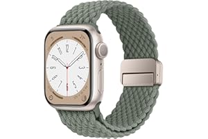 HITZEE Kompatibel mit Apple Watch Armband 49/46/45/44/42/41/40/38mm, Geflochten Band mit Magnetisch Schließe Entworfen für iWatch Ultra 3/2/1 Serie 11 10 9 8 7 SE3 6 5 4 (38/40/41/42, Olivgrün)