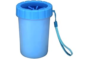 PROJECTFONT Czyste łapy pies czystsze łapy dla zwierząt domowych czyszczenie pazurów brudny kot przenośny silikonowy kubek szczotka i miękkie włosie kubek do łapy (Celeste)