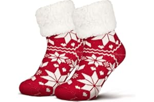 Piarini 1 para przytulnych skarpet z podeszwą ABS – ciepłe damskie skarpety do domu, skarpety zimowe z antypoślizgowymi wypustkami