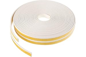 AIDEGER Listwa uszczelniająca do drzwi, listwa uszczelniająca do drzwi i okien, samoprzylepna piankowa listwa pogodowa, uszczelka do drzwi, dźwiękoszczelna taśma uszczelniająca, izolacja EPDM, 10 m, biała