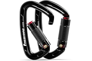 FresKaro Carabiner Climbing, Carabiners Automatic Locking, certifié CE & UIAA, pour l’Alpinisme, l’Escalade à Bascule ou Les utilisations Professionnelles à Forte Demande.
