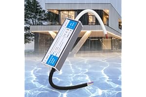 SUCIKORIO 24V 24W LED Transformer Waterproof IP67, Ultra Slim LED Driver 240V AC to 24V DC 1A 24 Watt Quiet Low Volt Converter LEDs Power Supply Constant Voltage For LEDs Strip, Indoor & Outdoor