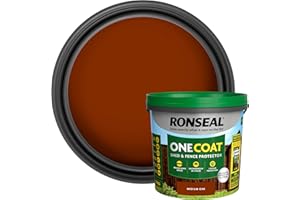 Ronseal One Coat Shed and Fence Protector Medium Oak 5 litres (Covers up to 6 Fence Panels) All Weather Protection