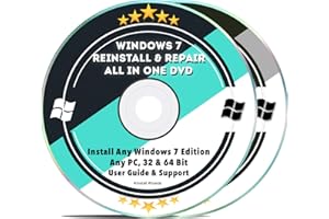 INSTALL WIZARDS Windows 7 Repair & Reinstall Disc Set: Recovery Reboot Restore Fix Factory Reset - 32 & 64 Bit PC Computer Home Premium, Professional, Ultimate etc. + Drivers Install (2 DVD Set)