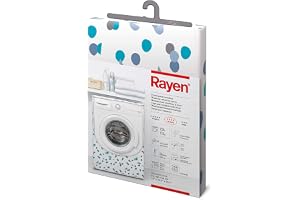 Rayen Skyddshölje för Tvättmaskin, Frontladdning, Vit med Motiv Blå Punkter och Grå "Konfetti", 84 x 60 x 60 cm