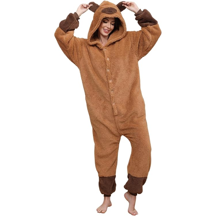 TOHYOZIJ Combinaison Pyjama Adulte En Peluche - Unisexe - Pour Cosplay, Halloween Ou Nuit Douillette