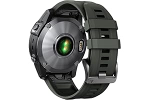 ANBEST Pasek do zegarka Garmin Fenix 7 Pro / 6 Pro / EPIX 2, 22 mm Quick Fit, zapasowy pasek do zegarka Fenix 6/5/EPIX Pro 47 mm/Forerunner 955/965/945/935/Approach S62/Descent G1, zieleń wojskowa