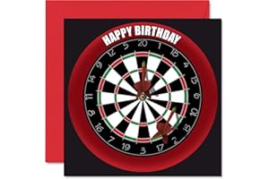 STUFF4 Zabawne kartki urodzinowe na 30. urodziny dla mężczyzn i kobiet - tablica do rzutek - kartka urodzinowa dla taty mamy syna córki brata siostry wujka cioci kuzyna, 145 mm x 145 mm sportowe rzutki