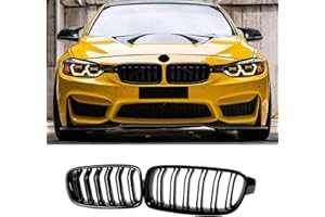 Haoyijiahui F30 Griglie Anteriori Nere Lucide, Doppio Rene Frontale per BMW Serie 3 F30 F31 F35 2012-2018 (For 3er F30 2012-2018)