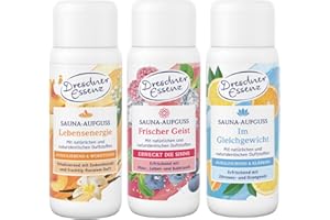 ‎DRESDNER ESSENZ Dresdner Essenz Sauna-Aufguss 3er-Set – Lebensenergie, Frischer Geist & Im Gleichgewicht – Natürlich duftende Vielfalt für Ihre Saunaroutine – je 250 ml