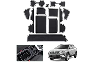 GAFAT Toyot-a RAV4 2019-2024 2025 Tapis Antidérapants en Caoutchouc, RAV4 Hybrid 2025 Tapis pour Console Centrale, Support de Gobelet, Couture de Porte, Compatible avec Toyota RAV4 Accessoires (Blanc)