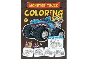 Monster Truck Coloring Book For Kids: Unique Gift For Boys & Girls, Monster Trucks Lovers
