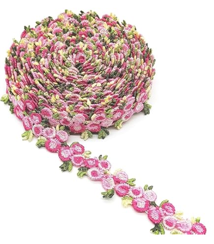 Nastro Pizzo Fiori Colorato - 15 Yards, Decorativo Per Cucito, Artigianato E Matrimoni - Foto 5