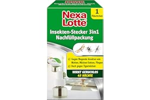 Nexa Lotte Insekten-Stecker 3in1 Nachfüller, Motten, Fliegen, Fruchtfliegen, Essigfliegen, Stechmücken und Mücken, 35 ml