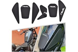 SHINKXMT Motorcycle Tank Protector Tank Pad,Non-Slip Fuel Tank Sticker Kit Rubber Protective Pads fit for Ho&n&da Rebel CMX 250 CMX 300 CMX 500 Parts 2017-2025 (A Style)