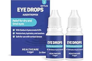 ‎AMAZON BASIC CARE Amazon Basic Care Augentropfen mit Natriumhyaluronat 0,2%, 15 ml (2er Pack)