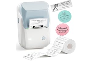 NIIMBOT B1 Label Maker with 1 Roll Tape, 2 Inch Portable Bluetooth Label Printer, 20-50mm Printing Size Thermal Label Maker Machine for Home,School,Office,Retail (Blue White)