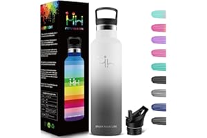 HoneyHolly Botella Agua Niños, 500ML Reutilizable Sin BPA, Botella Agua, Aislamiento Al Vacío de Doble Pared, Termos, Botella Termica Niños, Cantimplora Termica para Niños, Colegio