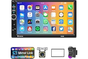 RIMOODY Radio samochodowe 2 DIN z systemem iOS / Android Mirror Link Bluetooth zestaw głośnomówiący 7 cali radio samochodowe podwójne DIN z Bluetooth radio FM/USB/AUX/SD/DVR Digital Media Receiver ze