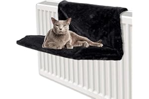Prime Paws Cat Kitten Dog Puppy Pet Animal Hanging Radiator Bed - Warm and Cosy Fleece Basket Cradle Hammock Plush Strong and Durable Metal Frame, Black