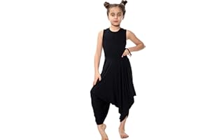 Loxdonz Girl's Sleeveless Jumpsuit Kids Casual Stretchy Romper Long Dress 5-13 Years