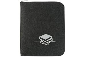 luxdag Teczka konferencyjna z filcu z zamkiem błyskawicznym A4 (kolor i haft do wyboru) – teczka na notatki, dokumenty, wizytówki, uchwyt na długopisy