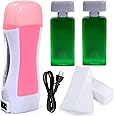 AEENAA Single Cartridge Wax Heater Machine Waxing Kit Wax Warmer With 2 Pieces Wax Cartridge And 100Pcs Depilatory Paper Epilator Set