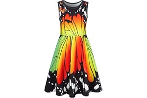 Dancinova Girls Summer Dress Casual Party Sleeveless Dress Sundress