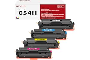 INFITONER Pack de 4 Cartridge 054 054H Cartouche de Toner Compatible pour Canon i-SENSYS MF645Cx MF643Cdw MF641Cw LBP623Cdw LBP621Cw MF644Cdw LBP622Cdw LBP620C MF642Cdw MF640C (Noir Cyan Jaune Magenta)