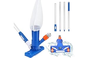 Auniq Aspirateur Piscine, Aspirateurs à Main for Les piscines avec Perche de 160cm, Kit d'entretien pour Piscine Aspirateur de Piscine Portable Nettoyer la Brosse pour Piscine, étang, Feuilles, Sable
