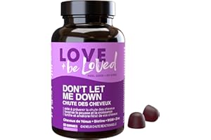Love and be Loved | Gummies Cheveux Anti Chute “Don’t Let Me Down” | 60 Gommes | Cure de 1 Mois | Complément Alimentaire à base de Biotine, Cheveux de Vénus, MSM, Zinc, … | Made in France