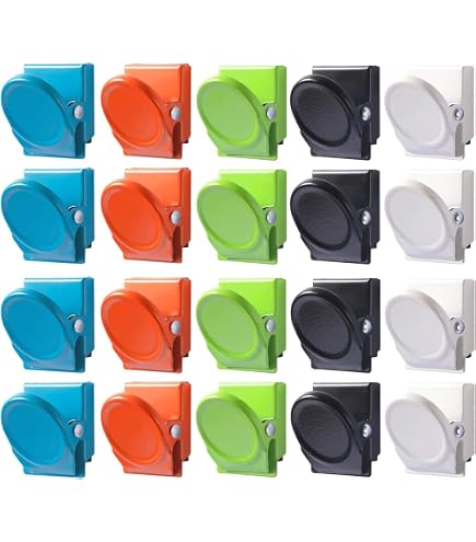Lot De 10 Clips Magnétiques Frigo 31mm - Aimants Puissants Avec Pince - Pour Bureau, Cuisine, École - Noir