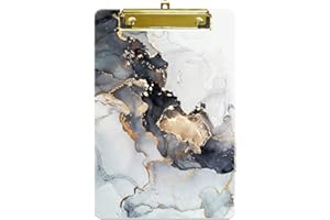 ‎HNOGRI Hnogri Kleines Kunststoff-Klemmbrett, Modedesign A5-Größe Memo-Klemmbretter für Studenten, Kinder, Frauen, Büro, Schule, Clip mit niedrigem Profil, Mini-Klemmbrett Größe 6 "x 9", Natürliche Textur