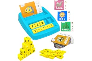VINGAHOUSE Juego de Educativo Letras Alfabetización en Español con 64 Tarjetas Flash Aprender a Leer Juguetes Montessori Juguete para 3 4 5 Años Preescolar Regalo Regalos Cumpleaños Educativo Juguetes Infantile