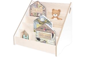 MAMOI® Libreria in Legno per Bambini, Libreria per Bambini, Supporto per Libri, Scaffale a Muro Camera dei Bambini, Scaffale, Scaffale per Libri