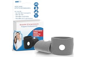 HEALTH PRESS Bracelet d'acupressure contre les nausées - Bracelet Anti Nausée - Bande de Poignet de Soulagement de Nausée - Idéal pour les Nausées de grossesse, le Mal de Mer, le Mal des Transports
