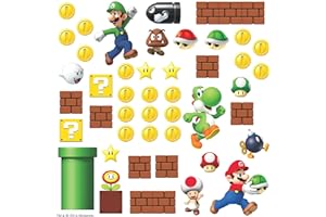 ROOMMATES ROOM MATES Adesivo da Parete, Motivo: Super Mario, Multicolore (Bunt)