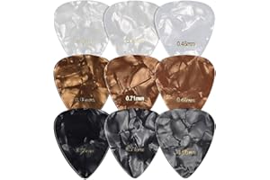 kwmobile Médiator guitare - Lot 9x médiator de 3 épaisseurs 0,46mm/0,71mm/0,96mm - Plectre guitare acoustique électrique classique basse ukulélé