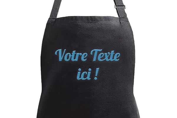 Tablier personnalisé brodé, 100% coton, homme/femme, broderie au choix - idéal pour fêtes des mères/pères, cadeaux, cuisinie, jardinage, restaurant