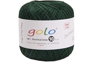 golo Crochet Thread Size 10 Yarn for Hand Knitting Crochet Yarn (Blackish Green6257)