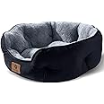 Asvin Small Dog Bed for Small Dogs, Cat Beds for Indoor Cats, Pet Bed for Puppy and Kitty, Extra Soft & Machine Washable with Anti-Slip & Water-Resistant Oxford Bottom, Black, 20 inches