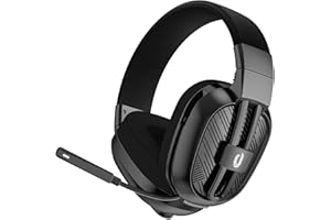 JIMYIU Casque Gaming sans Fil pour PC PS5 PS4 Mac, 2.4G/BT Wireless Casque Gamer, 50hr Batterie, Microphone Anti-Bruit pour Ordinateur Portable,Noir