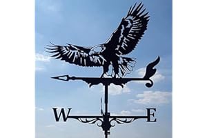 Pomurom Segnavento da Giardino, Banderuola Segnavento in Metallo, Indicatore di Direzione del, retrò Scultura per Decorazione del Cortile Tetto Capannone Garage Fienile Esterni Giardino, Nero