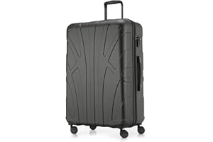 suitline - großer Hartschalen-Koffer Koffer Trolley Rollkoffer XL Reisekoffer, TSA, 76 cm, ca. 96-110 Liter, 100% ABS Matt, Graphite/Grau