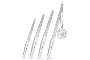 TITANIA® Solingen Lot de 4 limes à ongles saphir – Limes professionnelles (12/15/17/20 cm) avec manche blanc – Lime à ongles pour ongles naturels – Accessoires manucure et pédicure de haute qualité