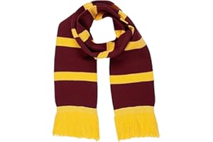 REDSTAR FANCY DRESS Red and Yellow Wizard Scarf for Wizard Costume Kids or Adult Witch Halloween Outfits - Maroon and Gold Striped Scarf Witch Accessories Kids World Book Day Costume Accessories