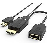 HDMI to DisplayPort Adapter Converter 4K 60Hz, Active HDMI 1.4 to DP 1.2 Female Adaptor with Audio,PC to Monitor,HDMI in Disp