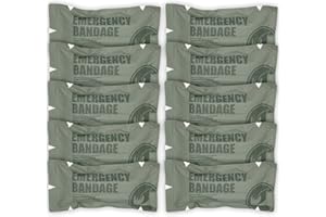 RHINO RESCUE 6" Emergency Compression Bandage Strile Trauma Wound Dressing First Aid Kit IFAK, 6 Inch (10)