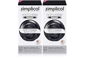 Simplicol 1838 (2x 1818) Textilfarbe intensiv (18 Farben), Samt Schwarz 1818 2er Pack: Einfaches Färben in der Waschmaschine, All-in-1 Komplettpackung